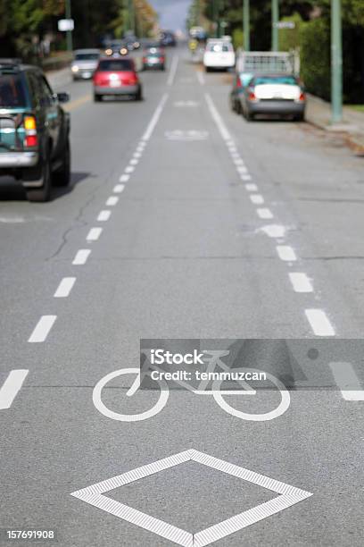 Bicycle Lane Stock Photo - Download Image Now - Cycling, Vancouver - Canada, Asphalt