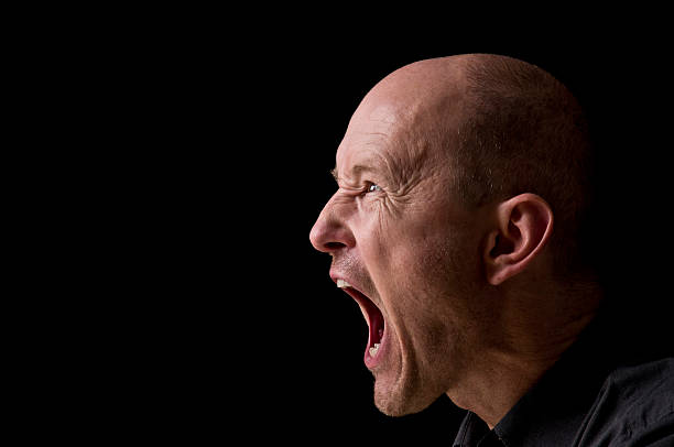 screaming man  mouth open human face shouting screaming stock pictures, royalty-free photos & images
