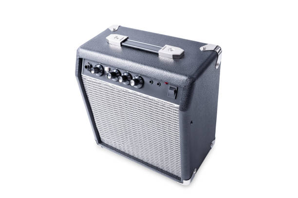 istock Black acoustic guitar amplifier on a white isolated background 1576920731