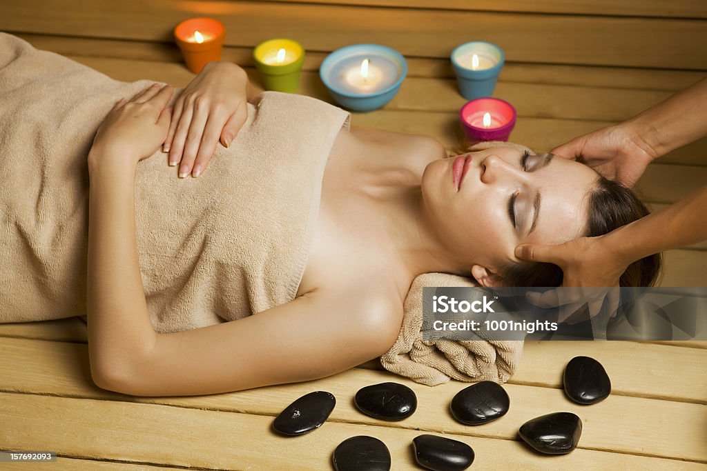 Relaxar na sauna - Royalty-free Adulto Foto de stock