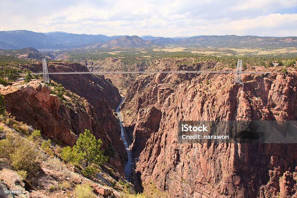 The beautiful Royal Gorge Bridge near Canon City in Colorado Royal Gorge bridge is the bridge in the highest place in the world. This is in Colorado Springs, USA. Royal Gorge Suspension Bridge Stock Photo