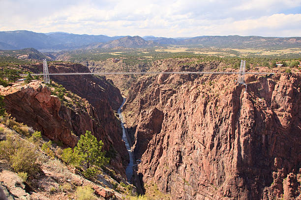 The beautiful Royal Gorge Bridge near Canon City in Colorado stock photo