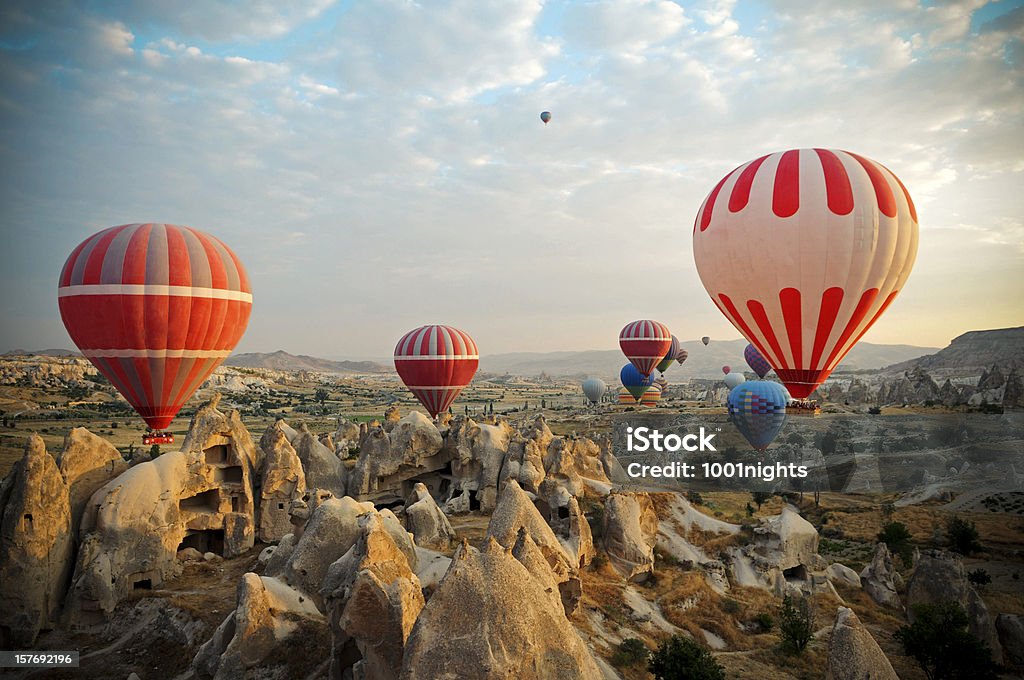 Hot Air Ballons of Cappadocia Hot Air Ballons flying on the sky of mysterious Cappadocia Cappadocia Stock Photo