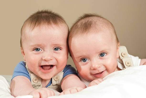 istock Happy, playful identical twin boys 157692487