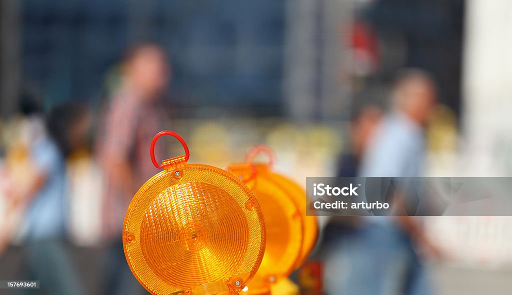 Tráfico lámpara de advertencia - Foto de stock de Aire libre libre de derechos