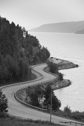 Curvy road in Europe.