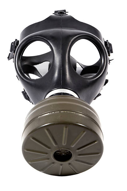 gas mask, device for chemical protection, isolated on white background