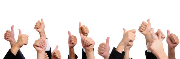 istock Business Persons Showing Thumbs Up.Copy Space 157694188