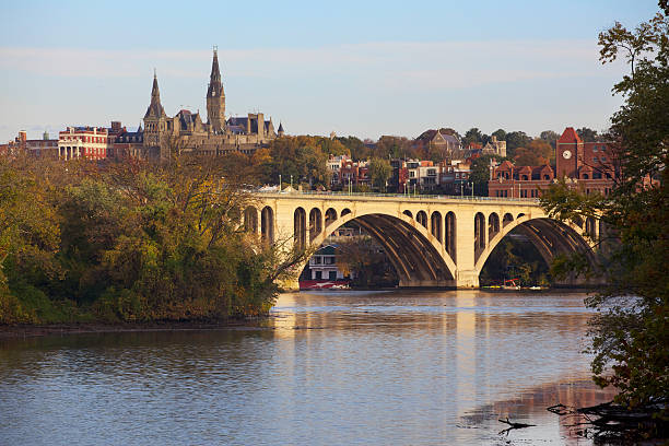 Georgetown University and the Key Bridge outside of Washington DC.