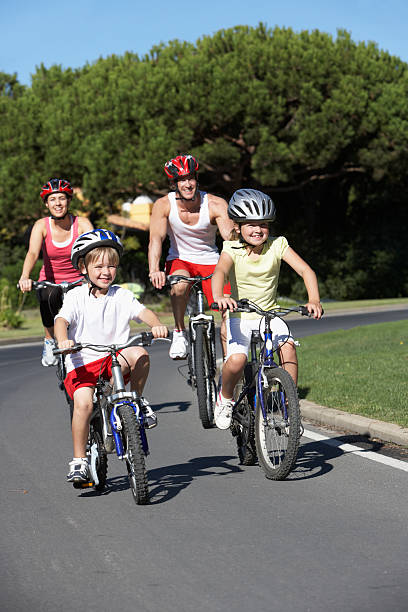 istock Family On Cycle Ride Together 157694384