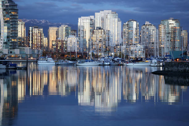 istock Vancouver City Skyline Reflected in River at Night 157694723