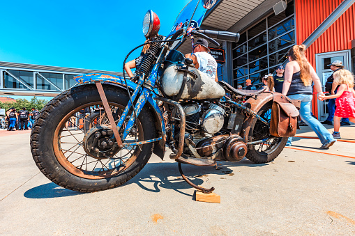 Milwaukee, Wisconsin /USA - JULY 13, 2023: HD Homecoming - A celebration of the brand's 120th anniversary at the Harley-Davidson Museum.