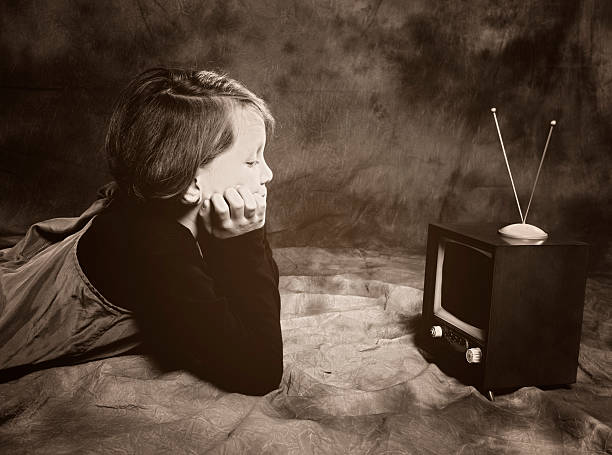 retro studio série de televisão - children tv 1950s imagens e fotografias de stock