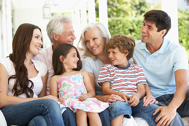 istock Extended family sitting in Garden 157695274