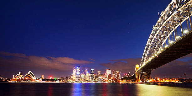 istock Harbour Bridge and Sydney skyline, Australia at night 157695715