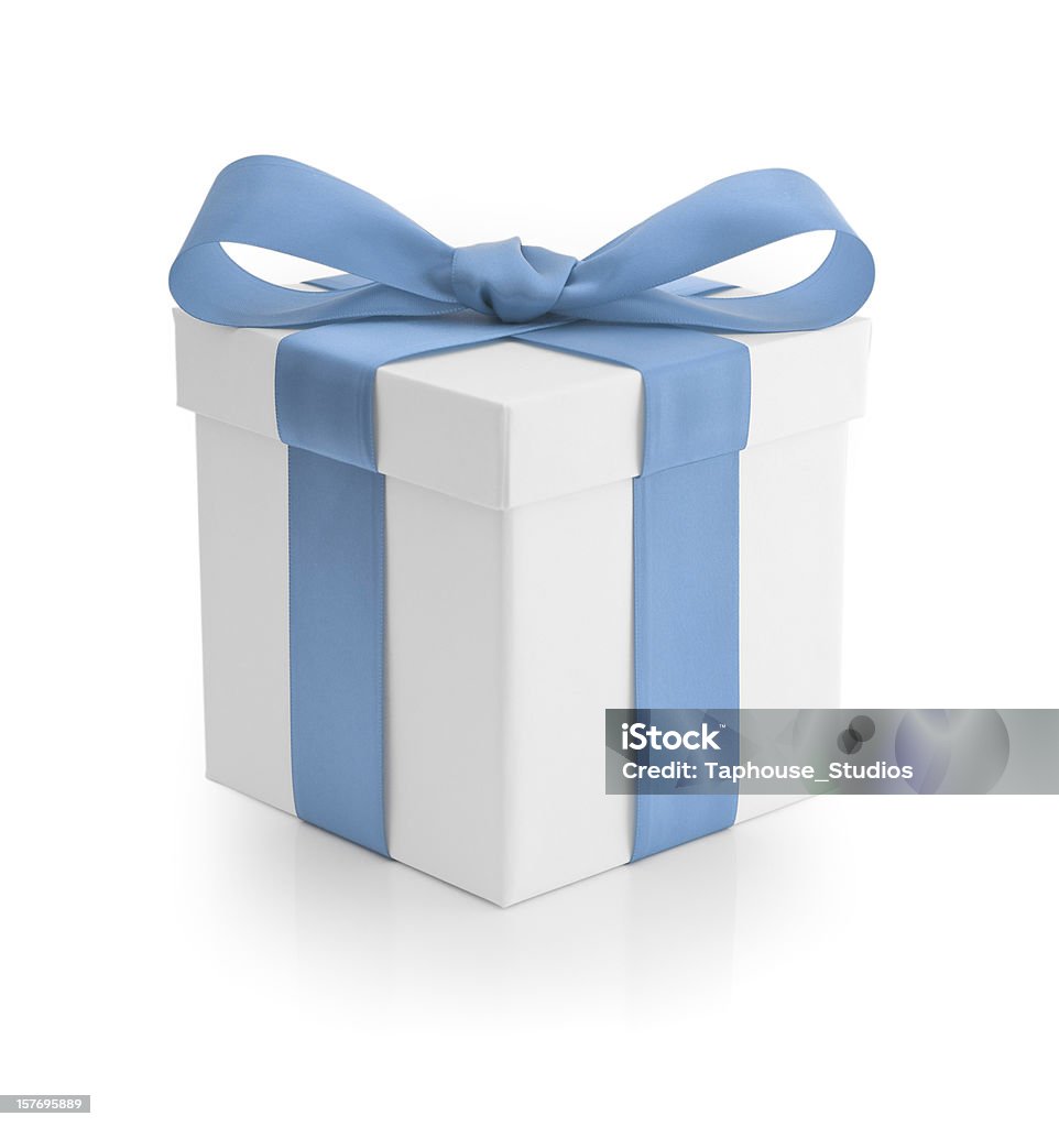 Gift Baby Blue Ribbon Stock Photo - Download Image Now - Light Blue, Box -  Container, Gift - iStock