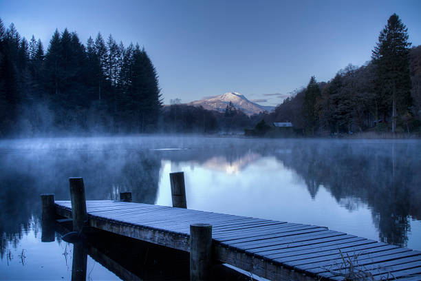 istock Loch Ard jetty on a misty winters morning. 157695924