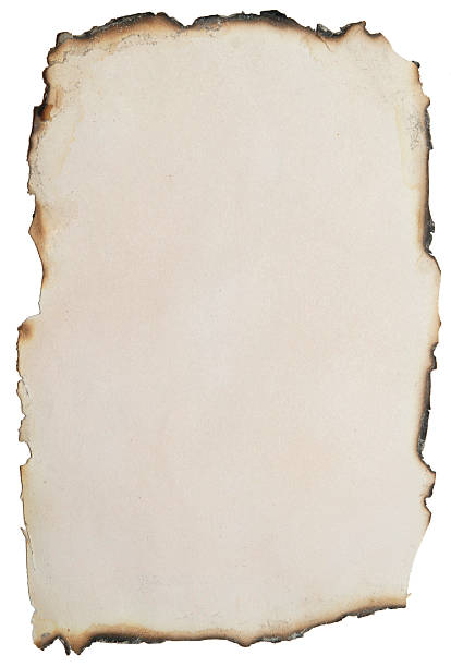 A piece of paper burnt around the edges burnt paper isolated on white burnt stock pictures, royalty-free photos & images