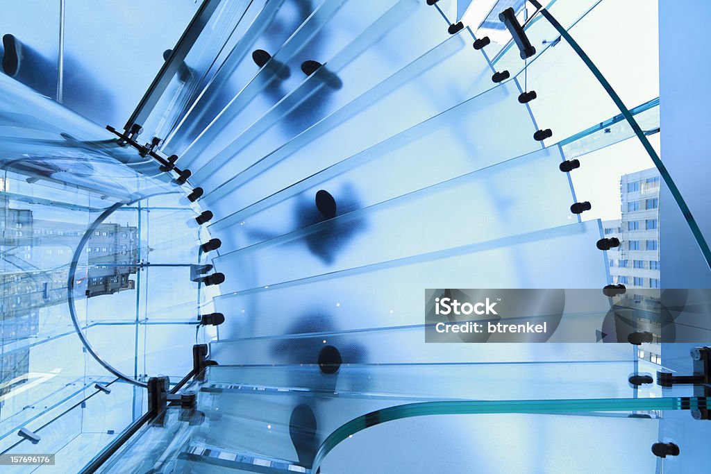 Blu stair caso - Foto stock royalty-free di Acciaio