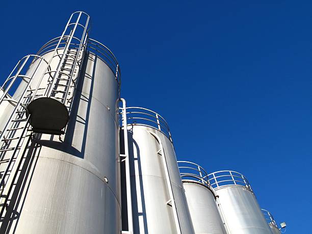 Stainless Steel Tanks Stainless Steel Tanks granary stock pictures, royalty-free photos & images