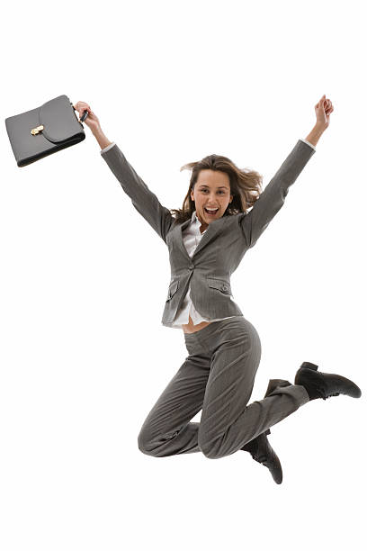 istock Young business woman jump 157696407