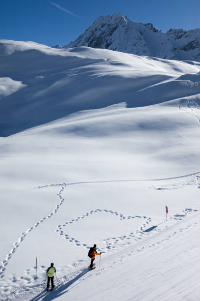 - gletscher - skiing point of view stock-fotos und bilder