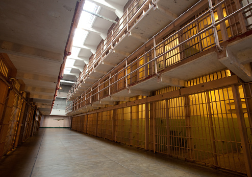 A prison, crime concept low angle shot