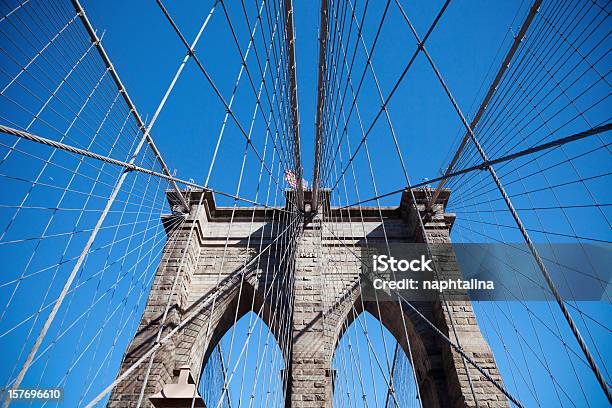 Vista Da Ponte De Brooklyn - Fotografias de stock e mais imagens de Ao Ar Livre - Ao Ar Livre, Arquitetura, Azul