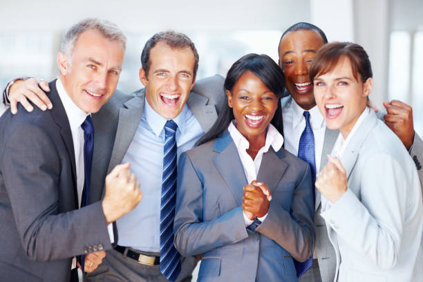 istock Multi ethnic business people celebrating success 157696700