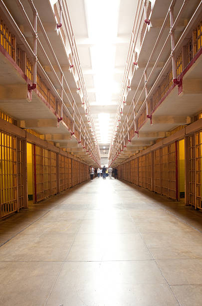 Inside State Penitentiary Prison stock photo
