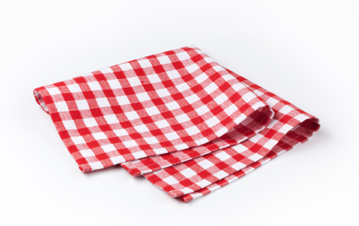 Red and white napkin