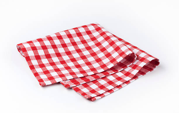 Red and white napkin Red and white napkin dishcloth stock pictures, royalty-free photos & images