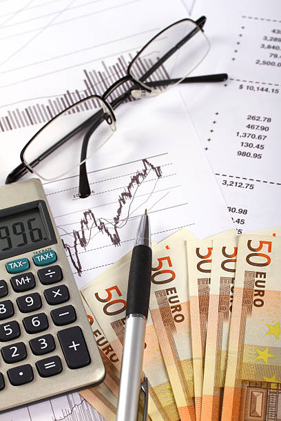 istock Stock market chart with EURO bank notes 157697139