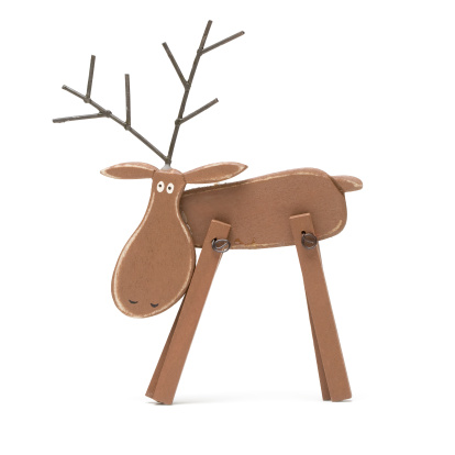 Christmas Reindeer toy on white background.
