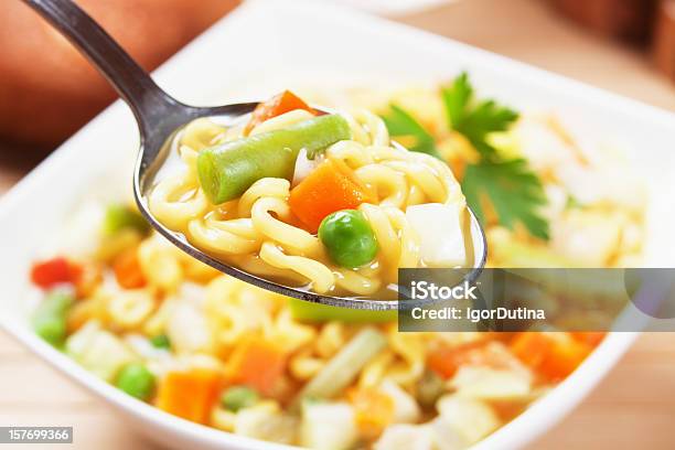 Asian Noodle Soup With Vegetables Stock Photo - Download Image Now - Horizontal, Italian Food, No People