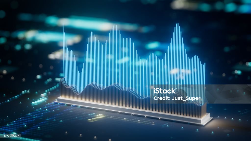 Graph Stock Chart Stock Market Digital FUI Finance Stock Photo