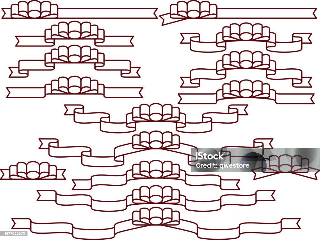 Wave Ribbon Form Ribbon 0121 Wave Stock Illustration - Download Image Now - Black And ...