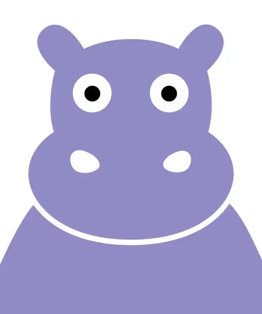 Vector illustration of Cute Purple Hippo