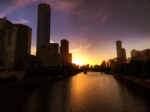 istock Melbourne Skyline and yarra river sunset 157703633