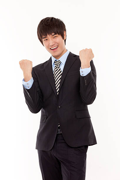 istock Asian businessman cheering. 157710277