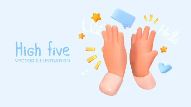 Vector illustration of High five, clap your hands