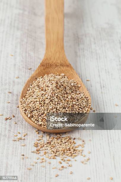 Sesame Stock Photo - Download Image Now - Sesame Seed, Spoon, Food