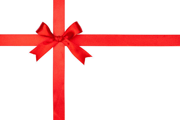 istock Red gift bow and ribbon on white background 157712608