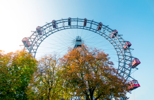 The Ferris wheel at the Prater is one of famoust symbols of Vienna. It was established in 1897 to celebrate the 50th Built Jubilee of Emperor Franz Joseph I. and was at that time one of the largest Ferris wheels in the world.