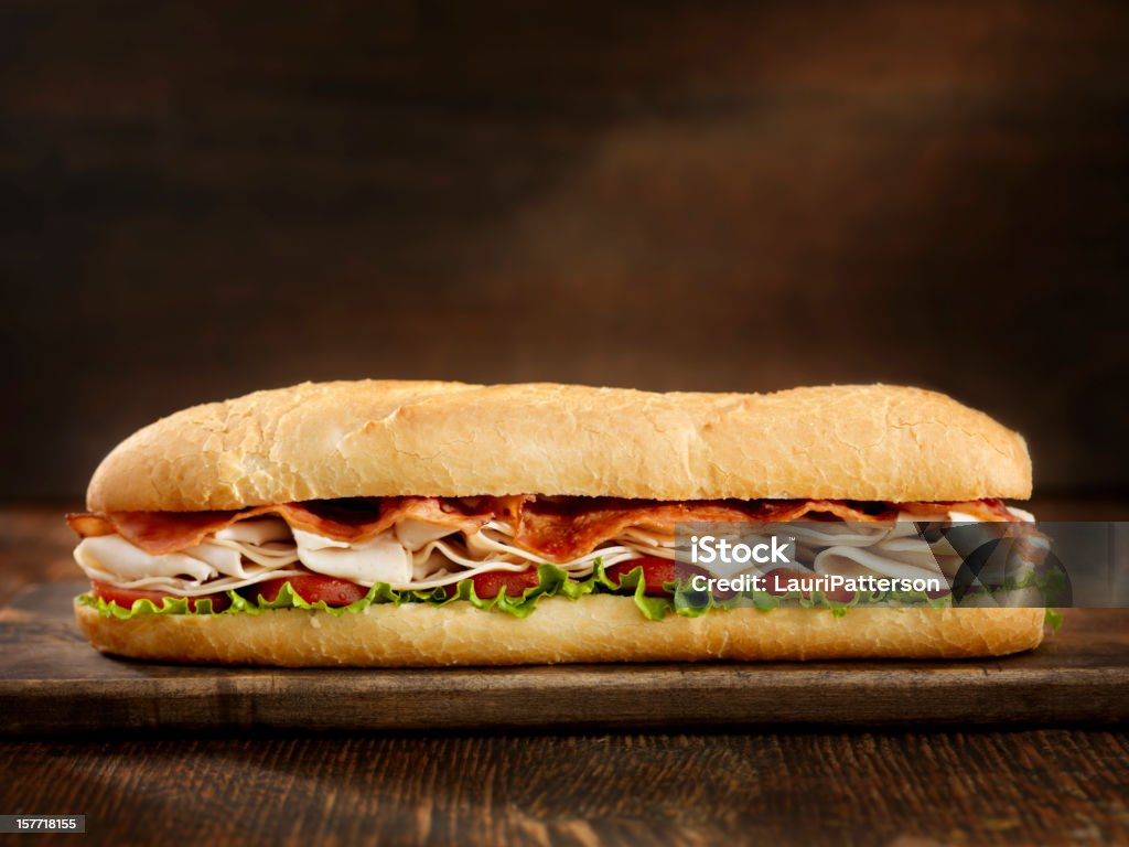 Foot Long Turkey and Bacon Sub  Sandwich Stock Photo