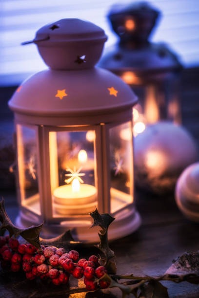Christmas Decoration with Ornaments and Holiday Lights