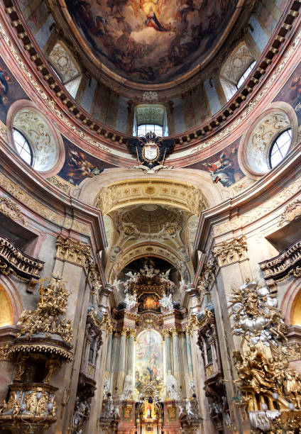 istock Ceiling and altar of Peterskirche, Vienna, Austria 157718485
