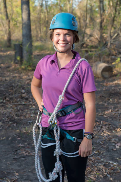 istock Girl wearing Canopy Tour Gear 157718516