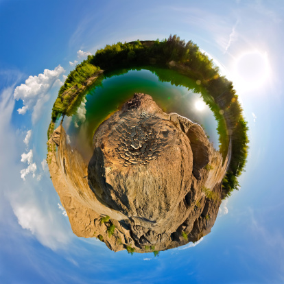 Spherical panorama from abandoned Ushakovsky coal mine in Tula Oblast, Russia