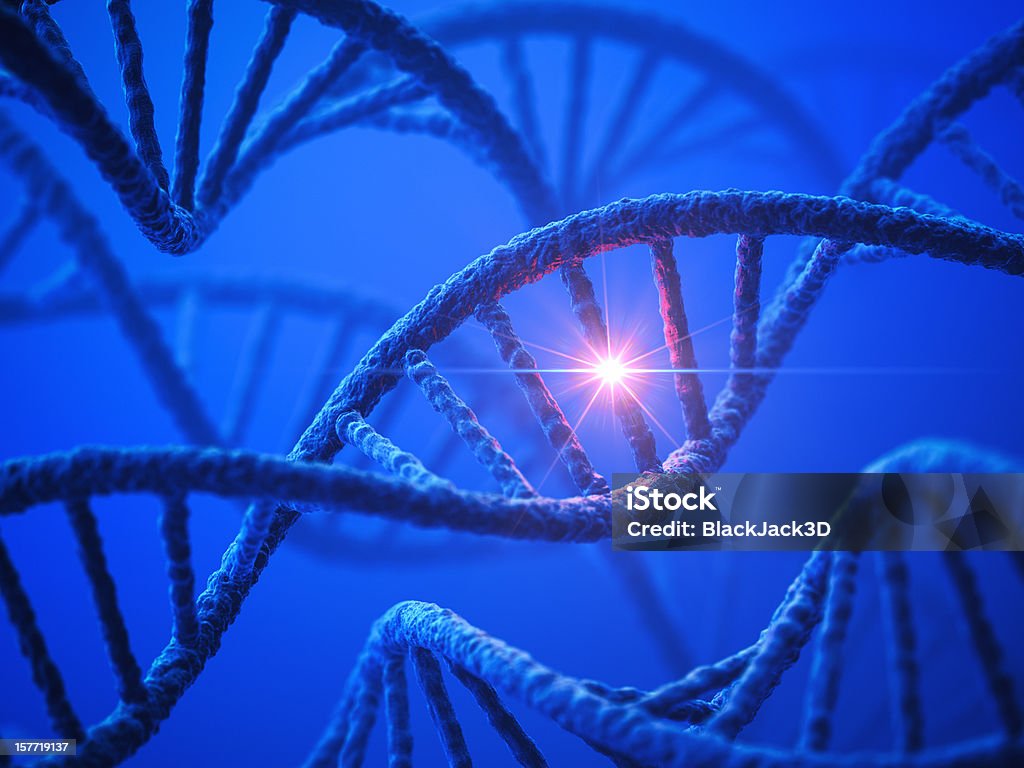 DNA Modification Genetics background. 3D render. DNA Stock Photo